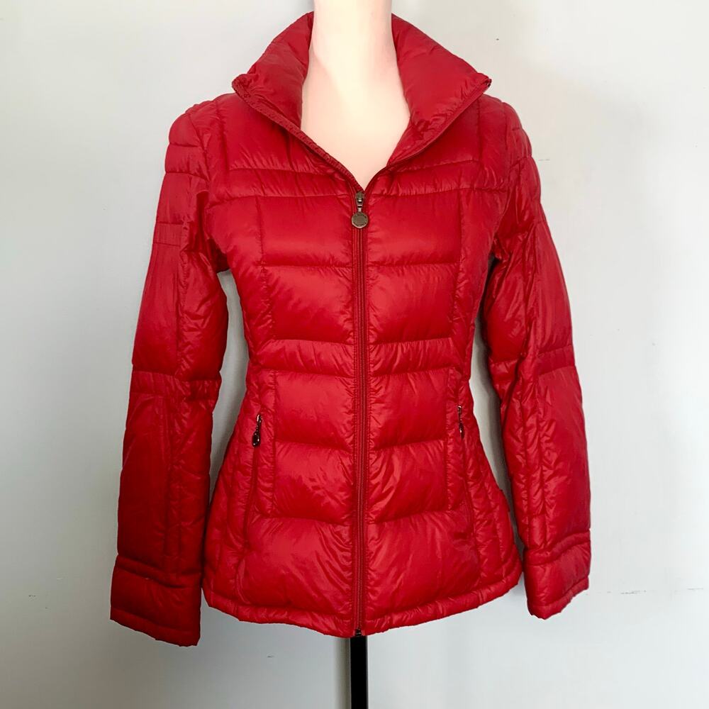 Calvin Klein Red Packable Premium Down Puffer Jacket Size Small